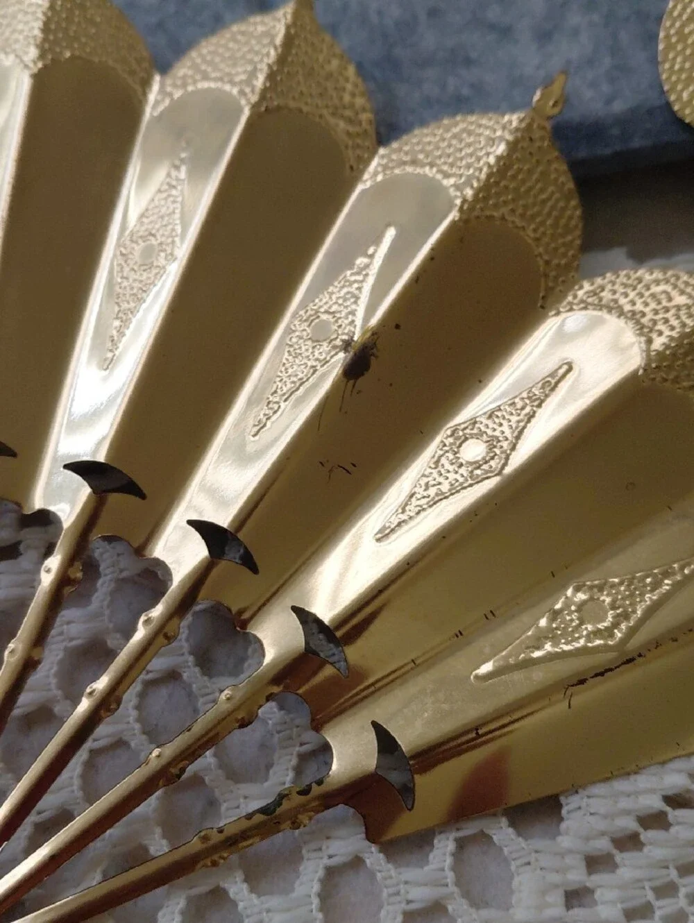 Homco Gold Metal Fan Wall Decor - Set of Four Ornate Fans